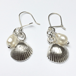 cockle and pearl earrings