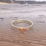 gold and silver heart ring 