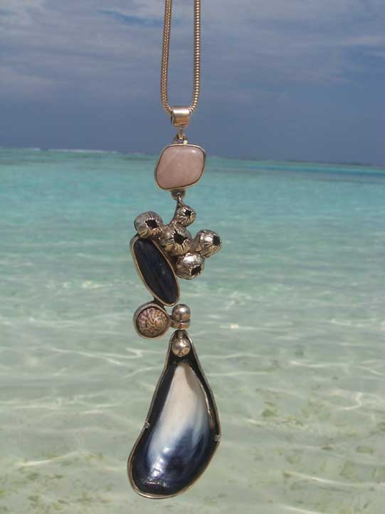 silver original sea shell necklace