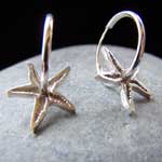 silver starfish earrings