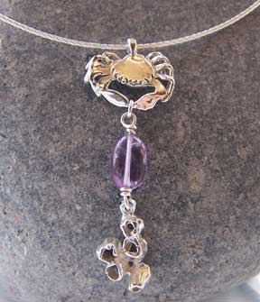 silver crab necklace