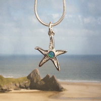 Starfish necklace with opal
