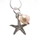 silver  pearl and starfish necklace