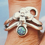 flower wave ring opal