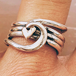 barreling wave heart ring