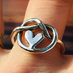 Heart knot friendship ring