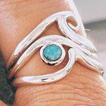 wave stacker ring opal